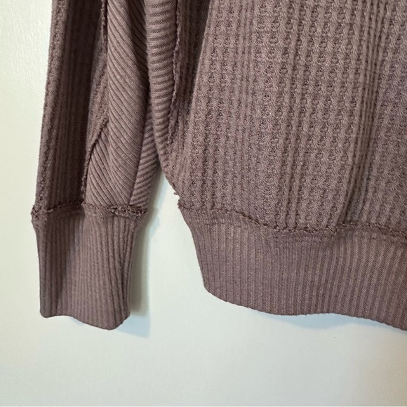 Free People Santa Clara Thermal Waffle Knit Long Sleeve Womens Small - Picture 5 of 9